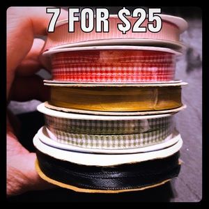 Assorted ribbons on a spool